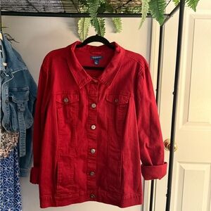 Bandolino size XL ROXY MAROON JEAN JACKET TWL RN Style DB41607-RHP Cotton fabric